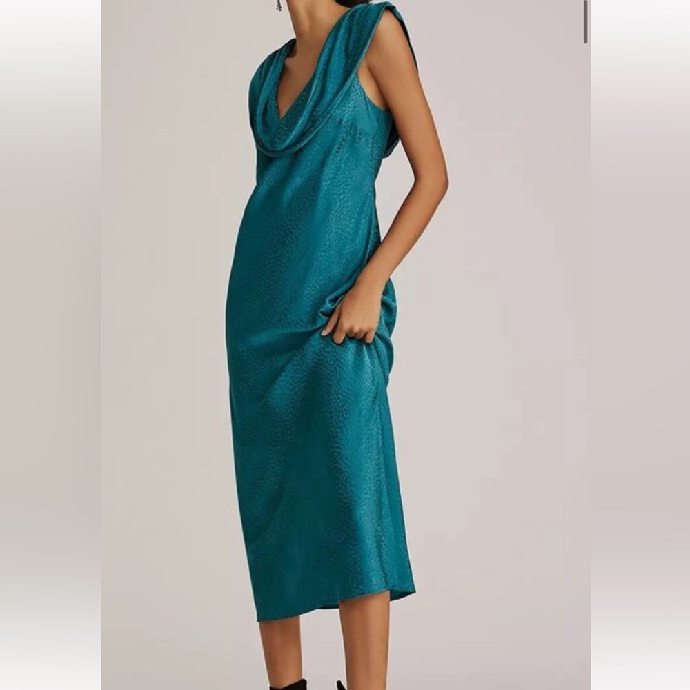 Anthropologie Maeve Cowl Neck Slip Midi Dress